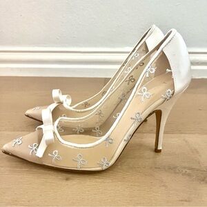 Elegant White Lace Heels